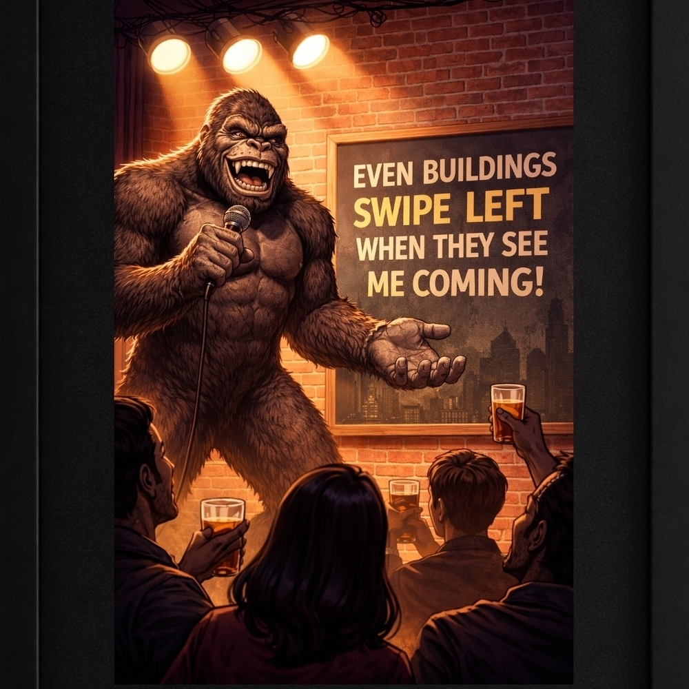 A.I. Comedy Stand‑Up Art Print 8x 10 Frame - Picture 1 of 2